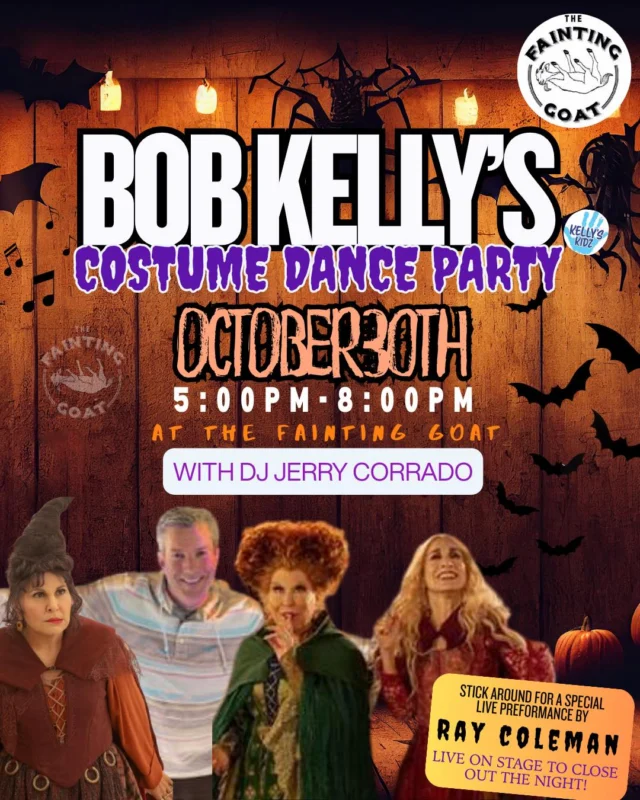 Mark your calendars!✔️ We’re BACK at The Fainting Goat PA THIS THURSDAY for a Halloween Costume Dance Party!🧛‍♂️🪩

Wear your BEST costume and get ready to dance! DJ Jerry & I are getting the party started at 5pm🕺

🧸Bring a new toy or pair of pajamas to benefit the children at our local pediatric hospitals!