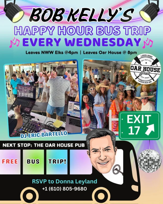 The snow ain’t stopping Hump Day Happy Hour!❄️ The roads are cleared & we’re ready to dance! Meet me at the Oar House Pub in Sea Isle City TOMORROW for a Show Us Your Shoes themed happy hour!👠 

🚌RSVP for the FREE Bus Trip by texting Donna Leyland at 610-805-9680

🏆 BEST pair wins a PRIZE!
🎧 DJ Eric Bartello on the turn tables
🎙️ LIVE on Kool 98.3 from 5–8PM
📹 Streaming LIVE on Mixcloud
🍻 4–8PM at the Oar House Pub