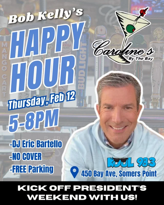 🚨Get ready….🚨

Thursday night, meet me at Carolines By The Bay for a Happy Hour Dance Party!🍸 Come for drinks, food, & the dancing!

You don’t wanna miss this party… so come right at 5pm and stay until it’s over!! For those of you who can’t make it, tune in on Kool 98.3!🎙️