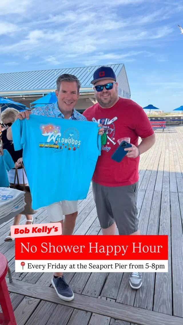 The kids are outta school & the parents need a weekend down the shore! Grab the whole family and meet me at the Seaport Pier in Wildwood, NJ!

Join me & DJ Gibby from 5-8pm at the Seaport Pier for a No Shower Happy Hour EVERY FRIDAY ALL SUMMER LONG!🚫🚿🍻

Happy hour specials, HUGE deck, oceanfront view, Kelly’s Kidz merch, and MORE‼️

Can’t make it there at 5? Tune in LIVE on @kool.983 thanks to my buddy David Virgilio!