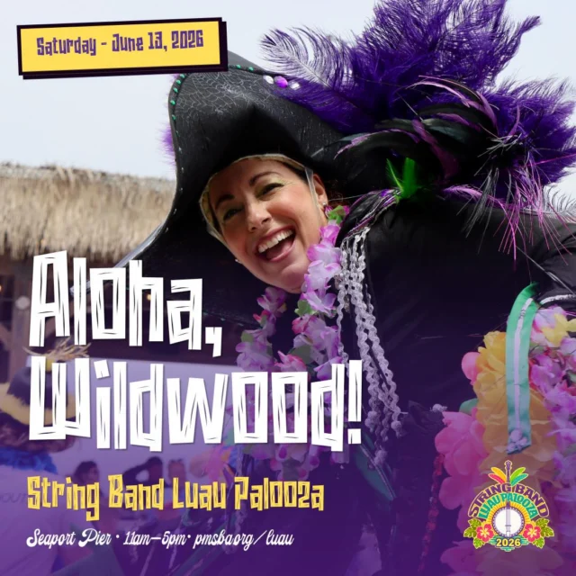 This Saturday… The String Bands are coming to the Wildwoods!🎺

Join me on Saturday at the Seaport Pier for a String Band Luau Palooza!🌺 Come on over at 11 AM to 22nd & the Boardwalk to see string band performances all day long! 

I’ll be MC the event so come by, take some pictures, and let’s strut!🕺

🎟️ Tickets here: https://www.pmsba.org/luau/