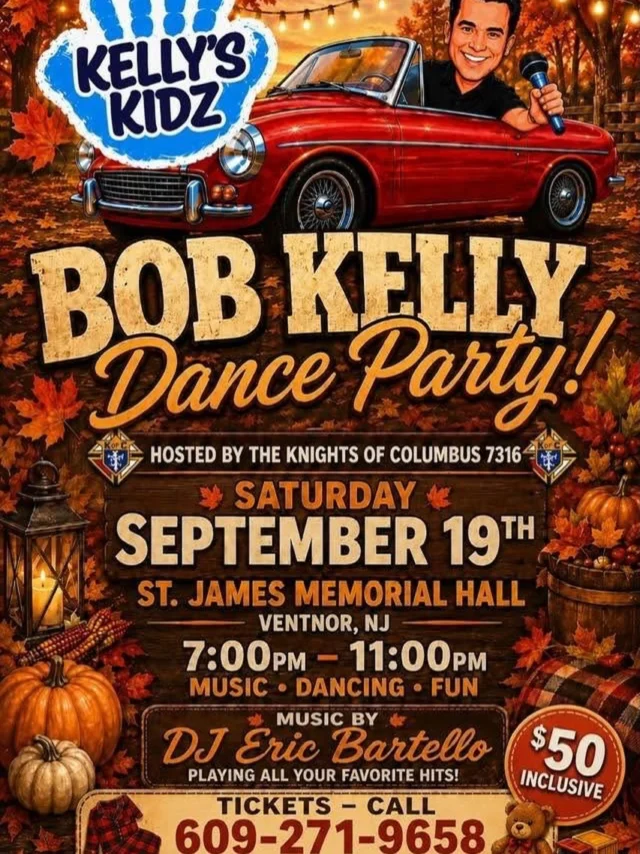 Looking for a night out with your friends or family?? 

Mark your calendars and join me for a Dance Party at St. James Memorial Hall in Ventnor, NJ🕺 DJ Eric Bartello and I will kick this party off at 7pm!

🎟️ Get your tickets by calling 609-721-9658

I hope to see you there!🫵🏻